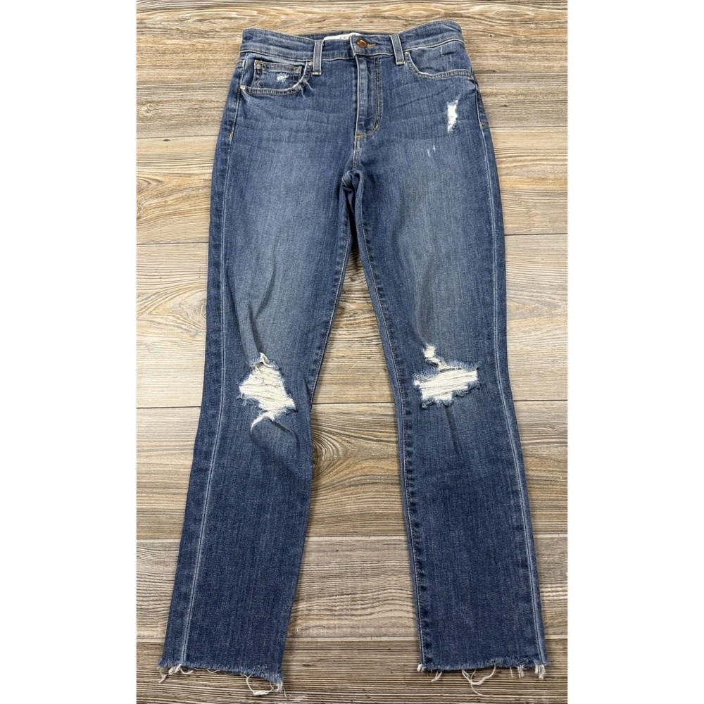 Joe's Medellin High Rise Skinny Ankle Jeans Distressed Size 26/25 Medium Wash
